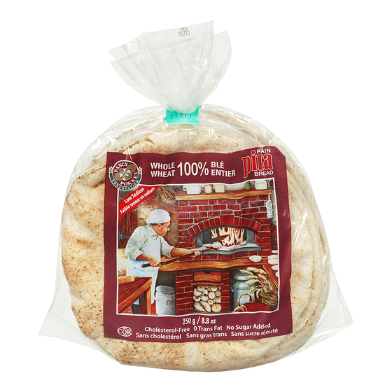 Fancy Pokket Whole Wheat Pita, Small 250 g, $1.48/100g