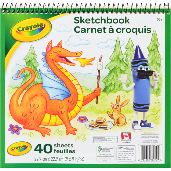 Crayola Sketchbook, 40 sheets, ages 3+ 40x1.0 ea, $0.09/1ea