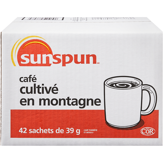 Sunspun Café torréfié 42x39.0 g, 3,66 $/100g