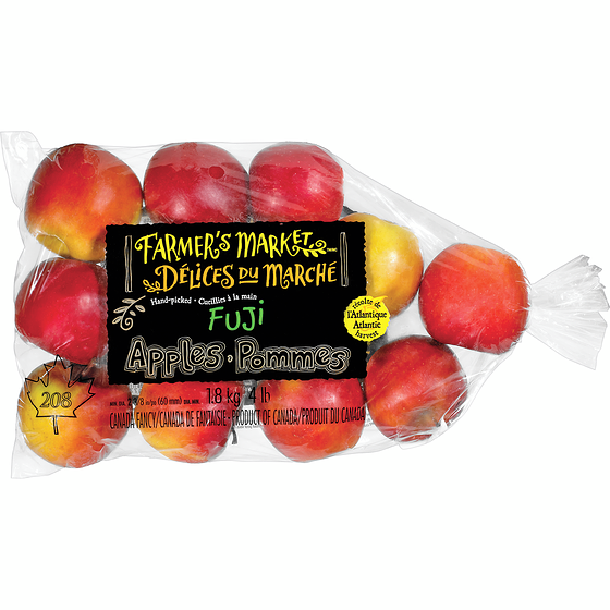 Farmer's Market Fuji Apples 1.81 kg, $0.44/100g