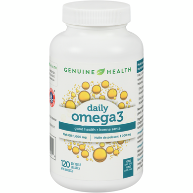 Genuine Health omega3+, supplément d'huile de poisson 120 ea, 0,23 $/1ch