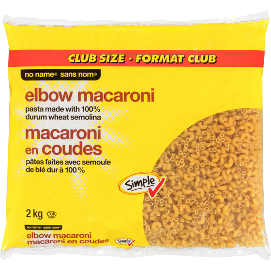 No Name Elbow Macaroni Pasta 2 kg, $0.20/100g