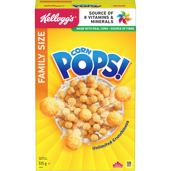 Kelloggs Corn Pops Cereal, Family Size 515 g, $1.26/100g
