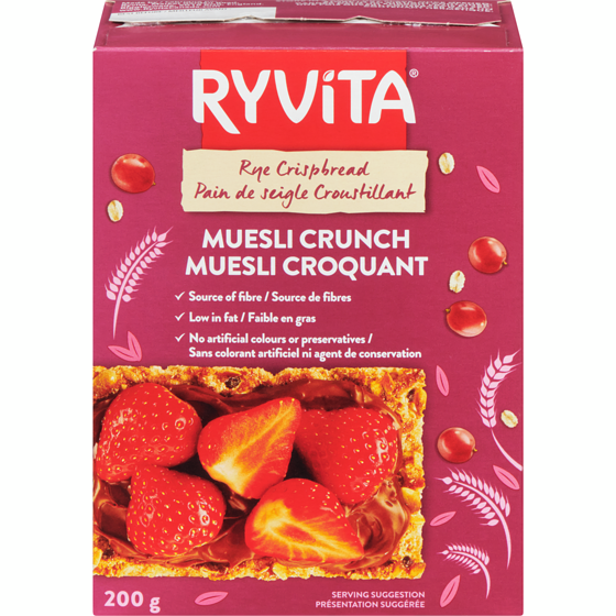 Ryvita Muesli croquant 200 g, 1,75 $/100g