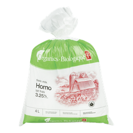 PC Organics Organic Homogenized Milk 3.25% M.F. 4 l, $0.30/100ml