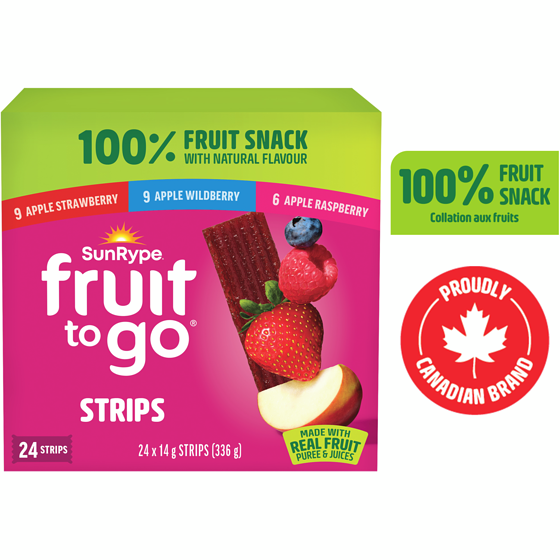 SunRype Fruit To Go 100% Fruit Snack Pack 24x14.0 g, $4.31/100g