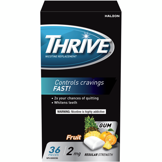 Thrive Nicotine Gum, Fruit Explosion 2mg 36 ea, $0.47/1ea