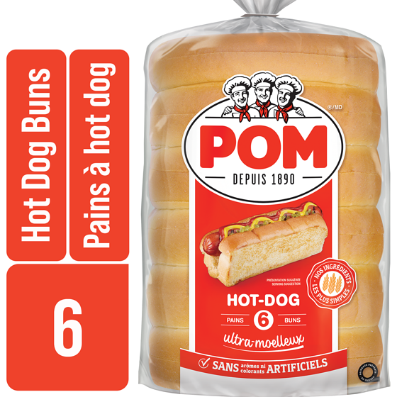 POM Pains à hot-dog ultra-moelleuxᴹᶜ 6 pk