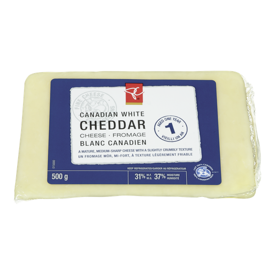 le Choix du Président Cheddar blanc canadien vieilli 1 an  500 g, 3,30 $/100g