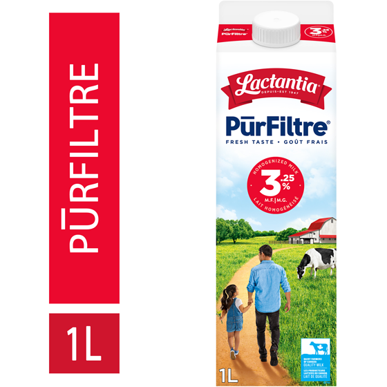 Lactantia Purfiltre Homogenized Milk 3.25% 1 l, $0.40/100ml