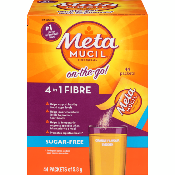 Metamucil 4 in 1 MultiHealth Fibre, Sugar-Free Fiber Suplement Powder, Orange, 44 Packets 44 ea, $0.77/1ea