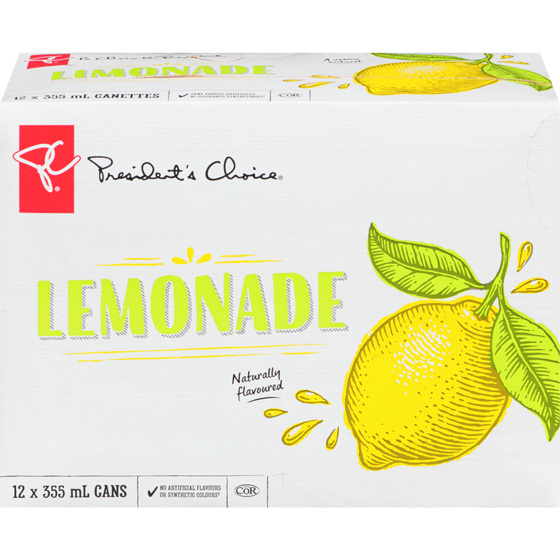 President's Choice Lemonade 12x355.0 ml, $0.17/100ml