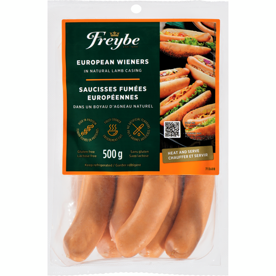 Freybe European Wieners 500 g, $25.98/1kg $2.60/100g