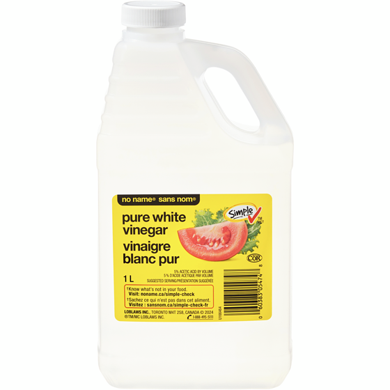 No Name Pure White Vinegar 1 l, $0.20/100ml
