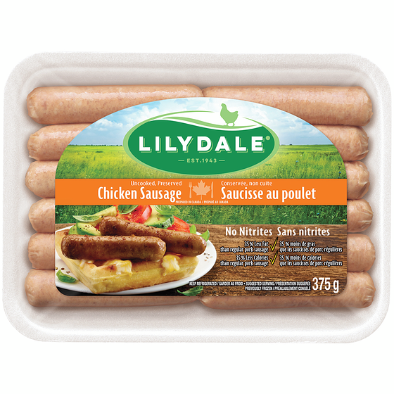 Lilydale Sausage Chicken 375 g, $1.86/100g