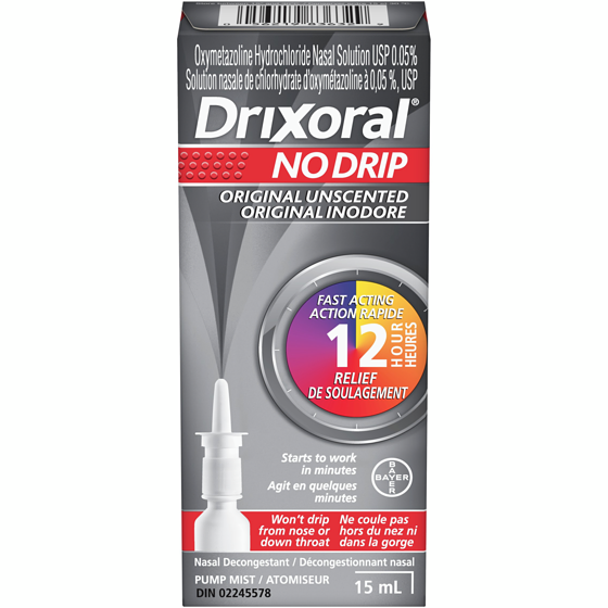 Drixoral No Drip Original Unscented Spray, Nasal Congestion Relief 15 ml, $56.60/100ml