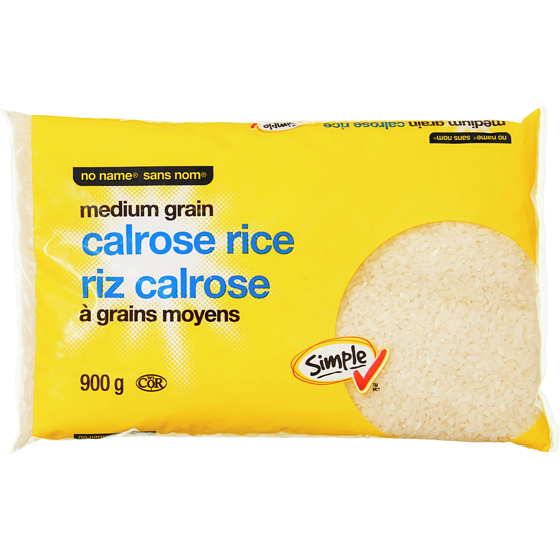 No Name Medium Grain Calrose Rice 900 g, $0.50/100g