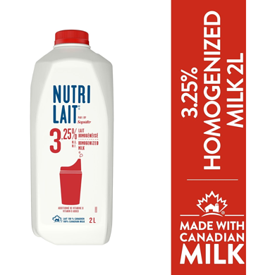 Nutrilait 3.25% Homogenized Milk 2 l, $0.24/100ml