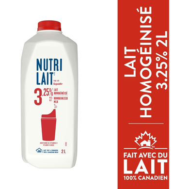 Nutrilait Lait homogénéisé 3.25% 2 l, 0,24 $/100ml