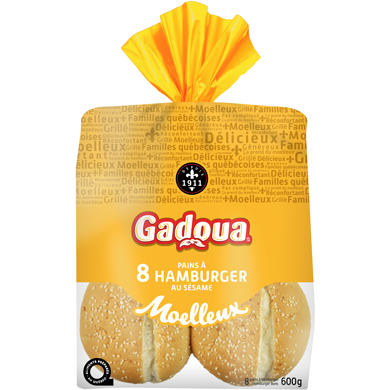 Gadoua Sesame Hamburger Buns 8 pk