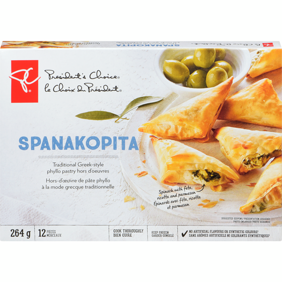 President's Choice Spanakopita 264 g, $3.03/100g