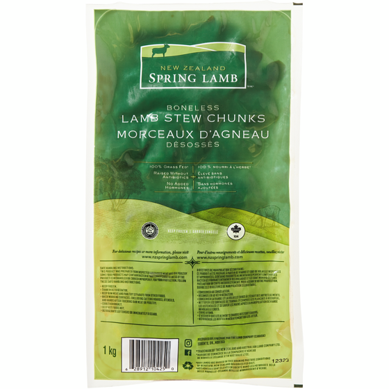 New Zealand Morceaux d’agneau désossés 1 kg, 3,60 $/100g