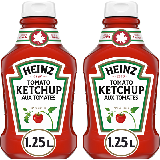 Heinz Tomato Ketchup 2x1.25 l, $0.58/100ml