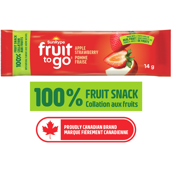 SunRype Fruit To Go Apple Strawberry 100% Fruit Snack 14 g, $3.57/100g