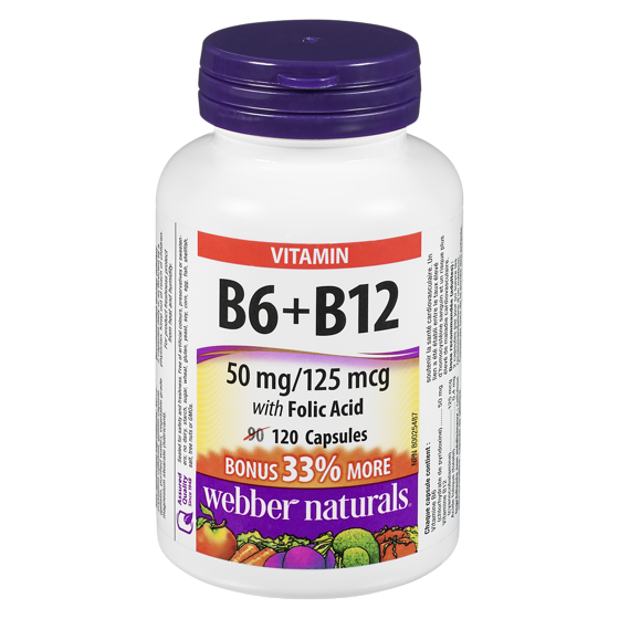 Webber Naturals Vitamin B6 & B12 with Folic Acid 120 ea, $0.10/1ea