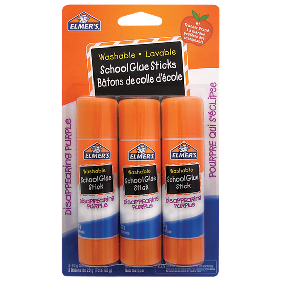 Elmer’s Elmer’s bâton de colle mauve qui disparaît, paq. 3 3x3.0 ea, 5,73 $/100g 2,60 $/1lb