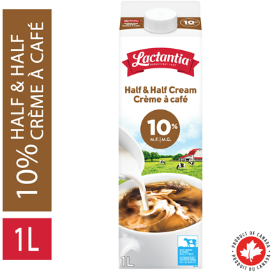 Lactantia Half And Half Cream 10% 1 l, $0.40/100ml
