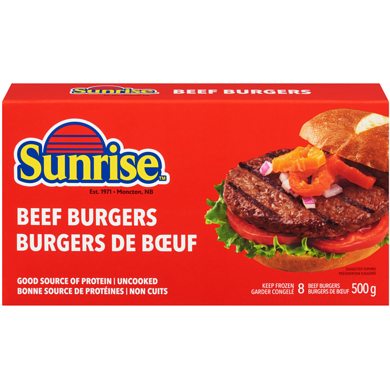 Sunrise Burgers de bœuf 500 g, 2,40 $/100g