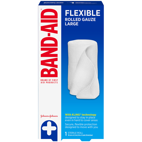 Johnson & Johnson First Aid Rolled Gauze, Medium 4.57 ea, $6.49/1ea