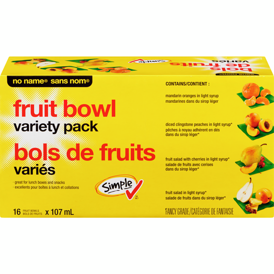 Sans Nom Assortiment de coupes aux fruits dans un sirop léger 16x107.0 ml, 0,64 $/100ml