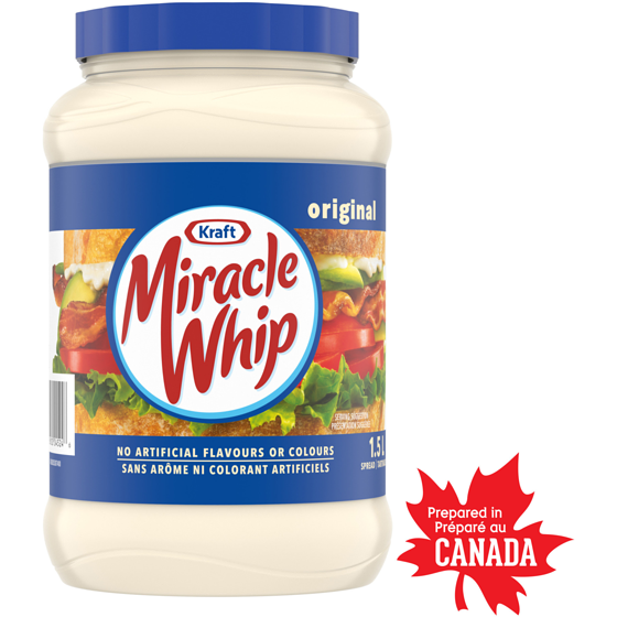 Kraft Tartinade miracle whip originale 1.5 l, 0,80 $/100ml