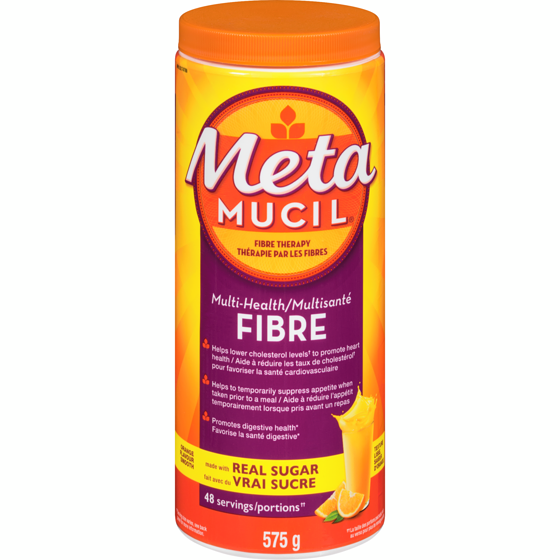 Metamucil 3 in 1 Daily Fibre Supplement Powder, Real Sugar, Orange 575 g, $3.48/100g