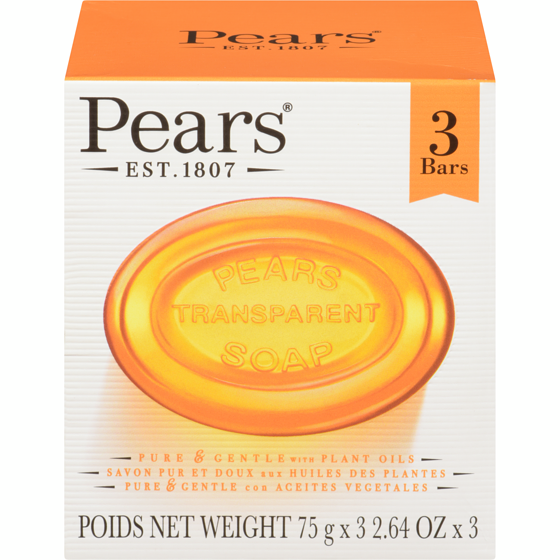 Pears Transparent Bar Soap 3x75.0 g, $1.77/100g