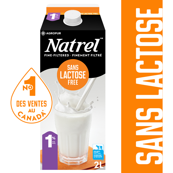 Natrel Produit laitier sans lactose 1 % 2 l, 0,34 $/100ml