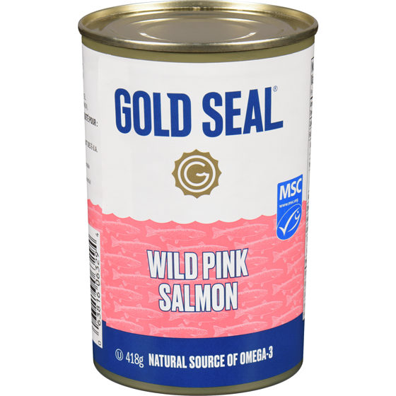 GoldSeal Pink Salmon 418 g, $1.67/100g