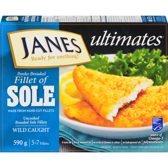 Janes Fillet Of Sole 590 g, $2.20/100g