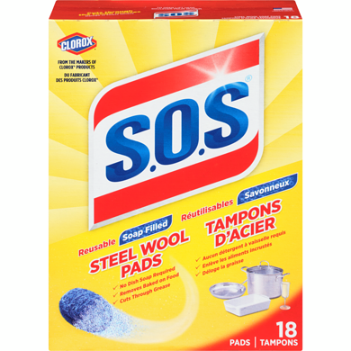 SOS Tampons d’acier savonneux 18 ea, 0,28 $/1ch