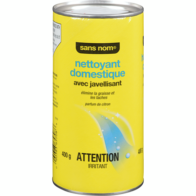 Sans Nom Nettoyant domestique avec javellisant  400 g, 0,25 $/100g