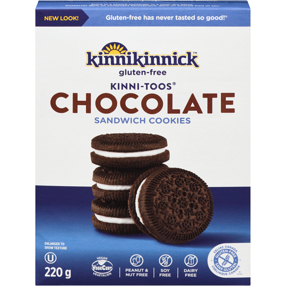 Kinnikinnick KinniTOOS, Chocolate Sandwich Crème 220 g, $3.18/100g