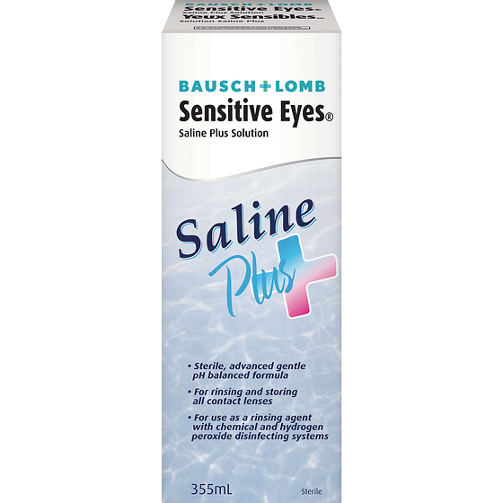 Bausch+Lomb Sensitive Eyes Plus Saline Solution 355 ml, $2.11/100ml