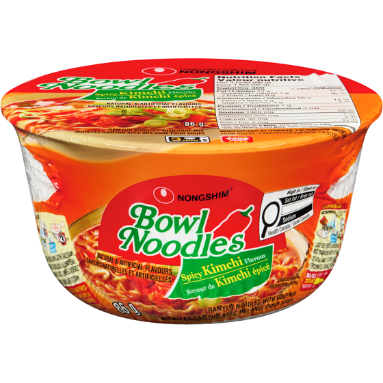 Nong Shim Bol de nouilles au kimchi 86 g, 1,74 $/100g