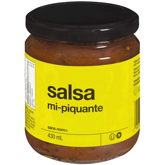 Sans Nom Salsa mi-piquante 430 ml, 0,81 $/100ml