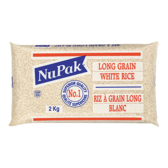 Nupak Long Grain White Rice 2 kg, $0.30/100g