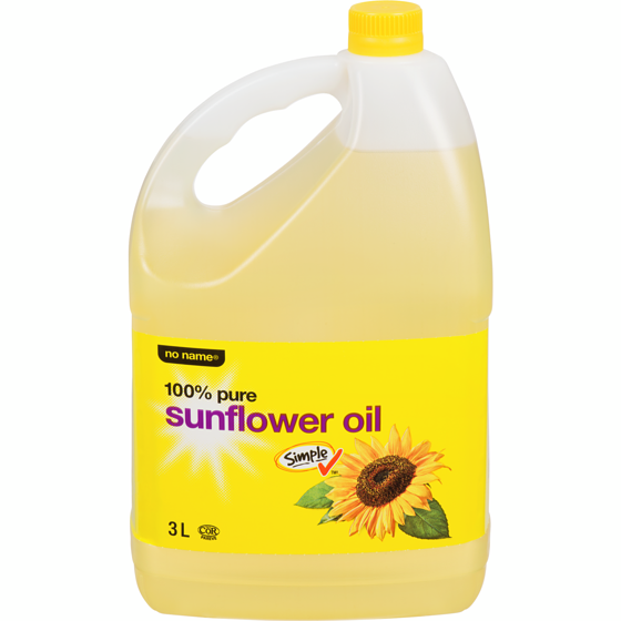 No Name 100% Pure Sunflower Oil 3 l, $0.57/100ml