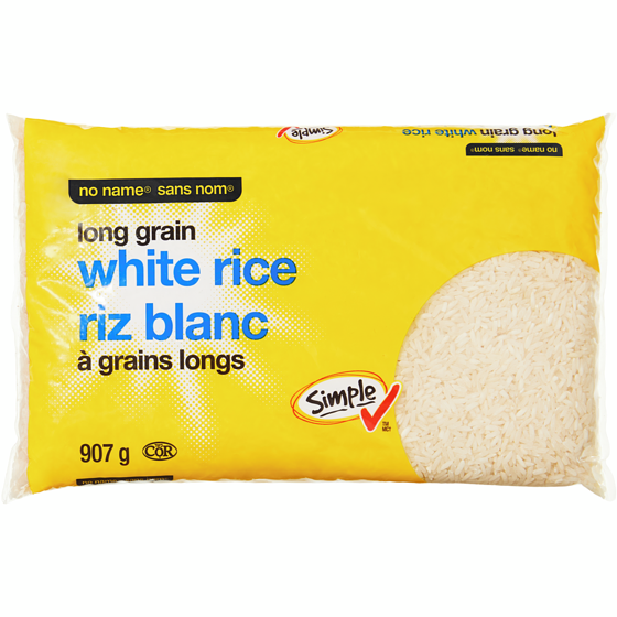 No Name Long Grain White Rice 907 g, $0.61/100g