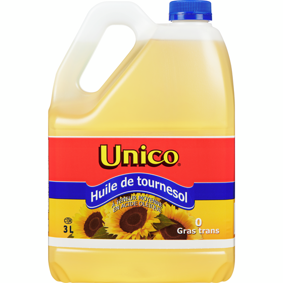 Unico Huile de tournesol 3 l, 0,60 $/100ml